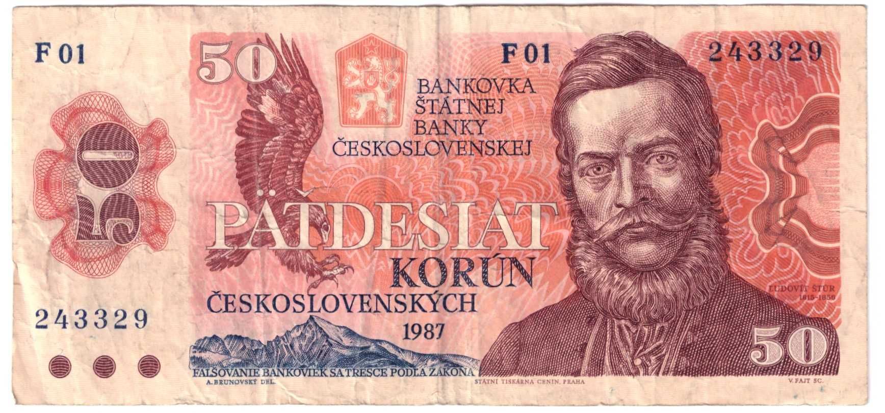 Czechosłowacja, banknot 50 koron 1987 - st. -3