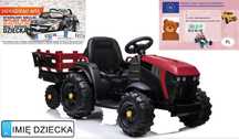 TRAKTOR Titanium na akumulator Z PRZYCZEPĄ, KOŁA EVA, Ecoskóra BDM0925