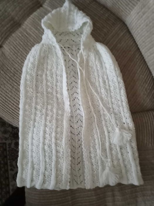 Okrycie do chrztu - ręcznie dziana narzutka