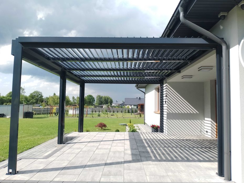Pergola aluminiowa lamelowa bioklimatyczna altana ogrodowa 4x3 400x300