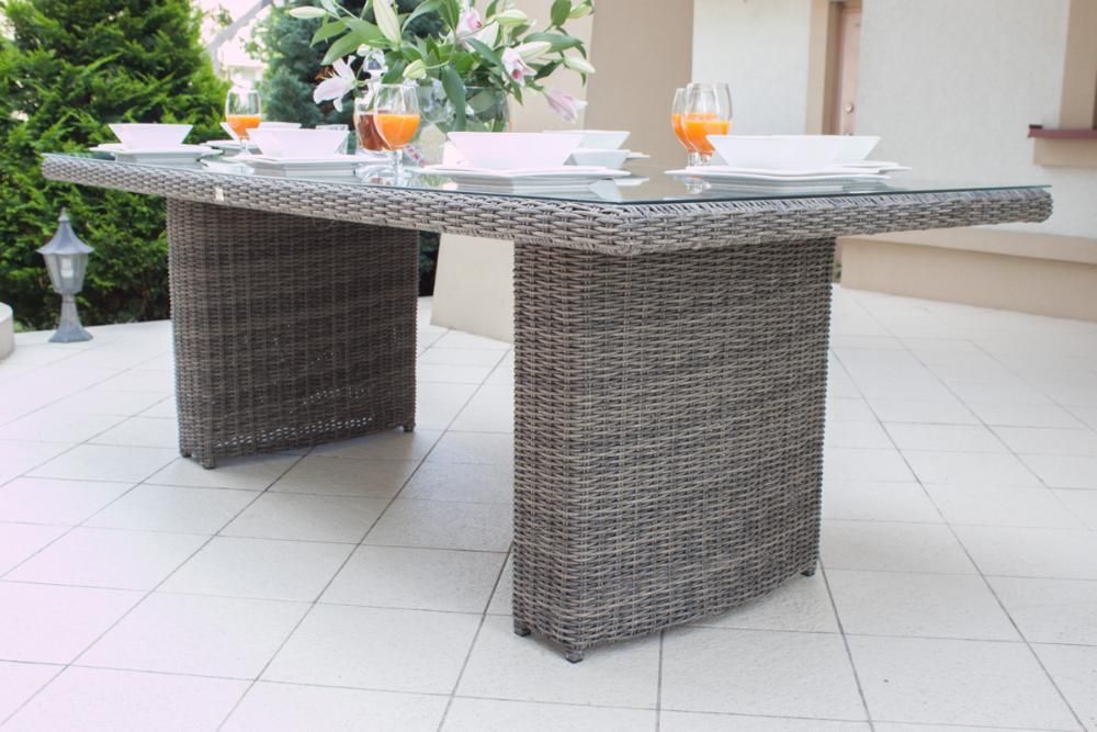 Zestaw meble ogrodowe obiadowe technorattan 8 osób,stół + 8 foteli