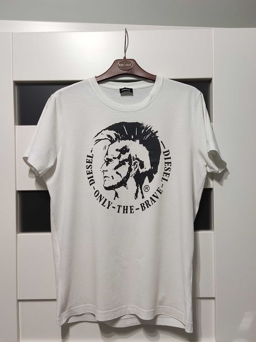 Biały T-shirt Diesel, rozmiar M, stan bardzo dobry