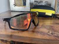 pomarańczowe okulary sportowe na rower fotochromowe rowerowe UV
