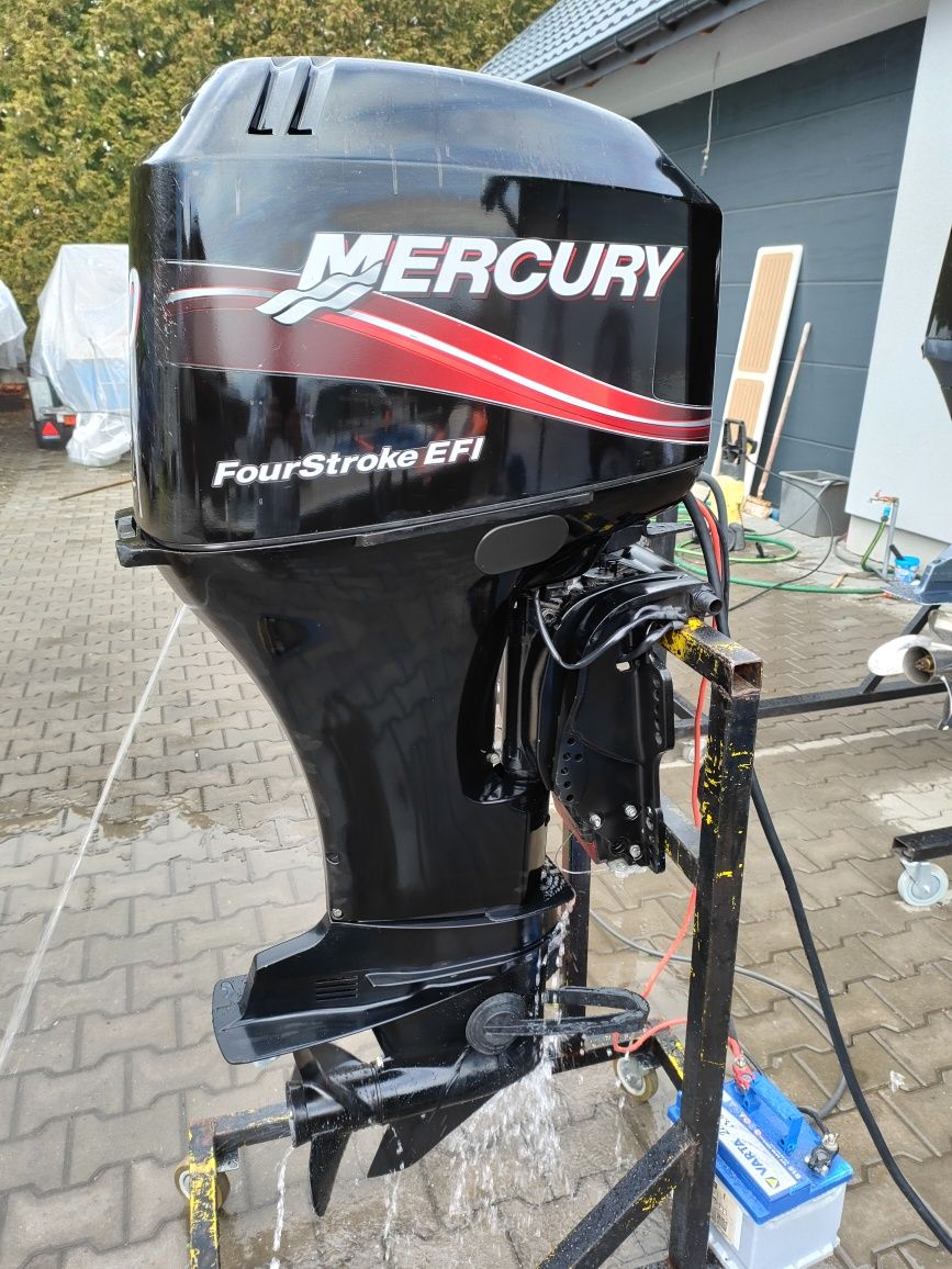 Silnik zaburtowy Mercury 50 EFI power trym stopa L Manetka Film