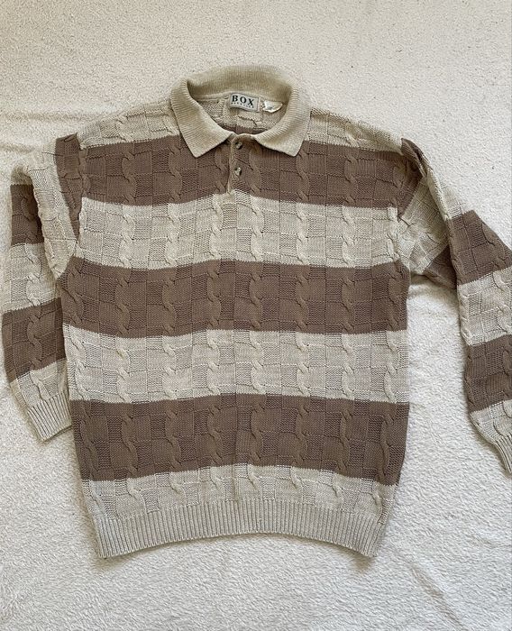 Sweter męski z kołnierzykiem typu polo