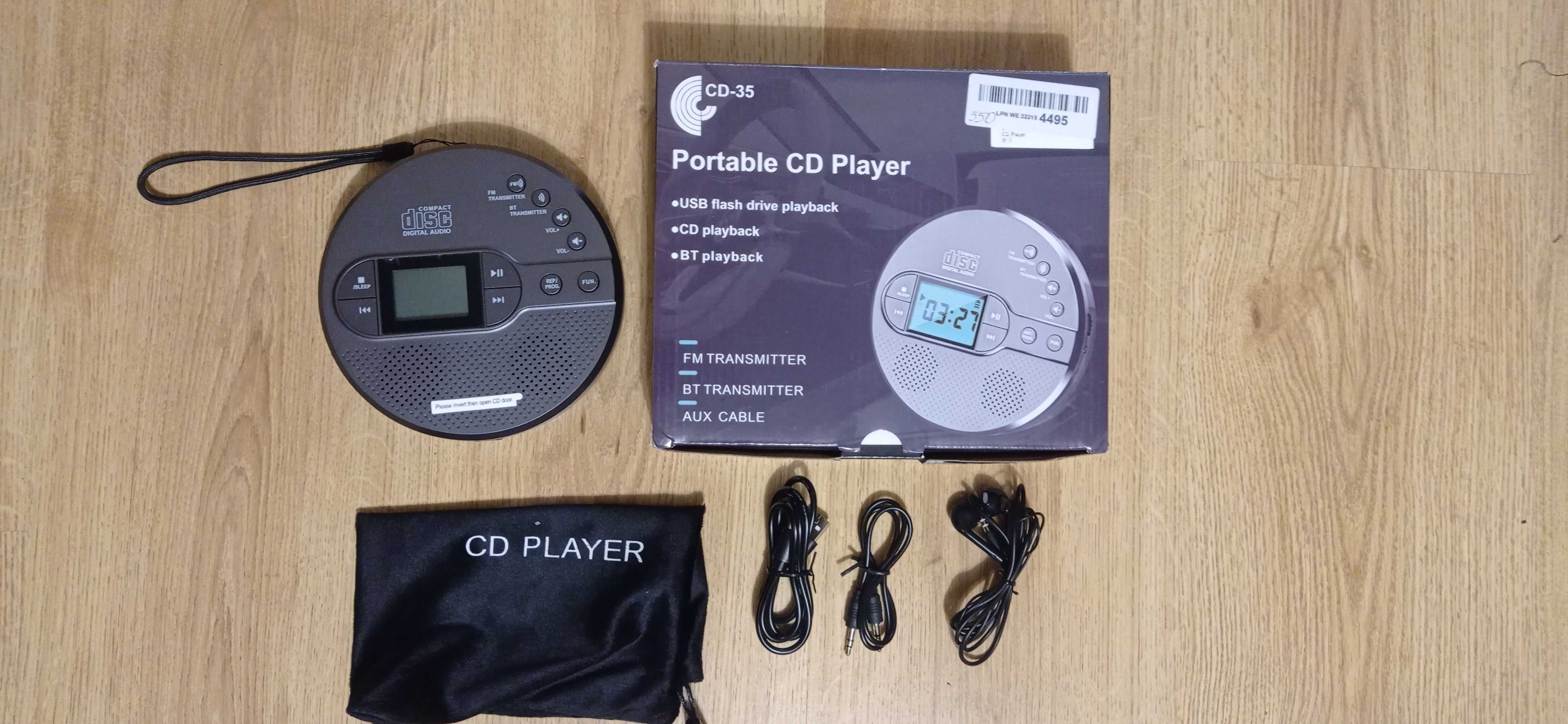 CD-програвач з Bluetooth, акумуляторною батареєю, FM/USB/AUX