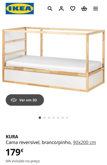 Cama KURA madeira IKEA