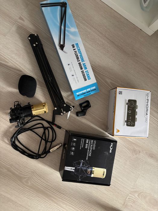 FZONE BM-800+UM2 zestaw mikrofon+statyw+interfejs