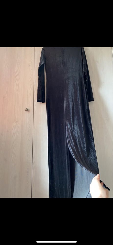Sukienka czarna aksamit 38 Sylwester