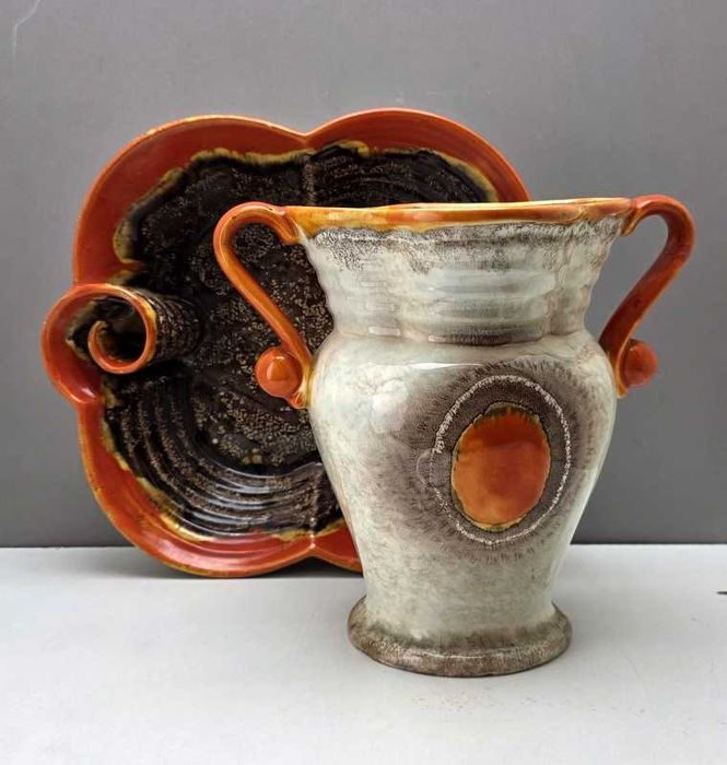Art deco ceramika z lat 1920 - 1938 misa i wazon