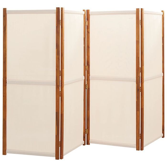 vidaXL Parawan 4-panelowy, kremowy, 280 x 180 cm