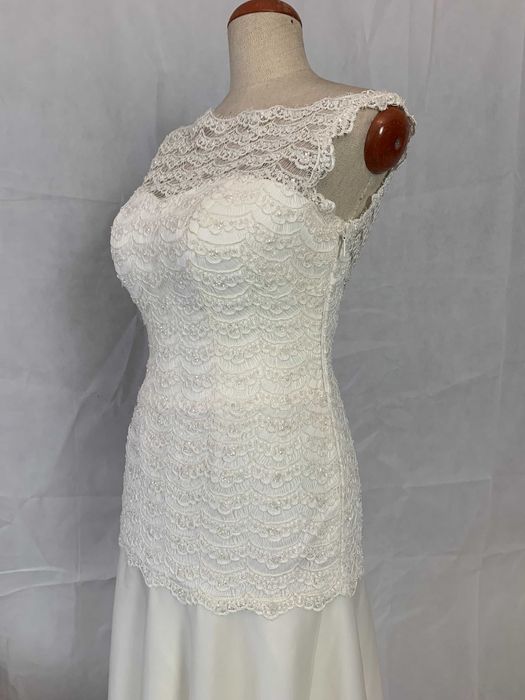Nowa z metką zjawiskowa suknia ślubna rybka 38 M ivory prosta syrenka