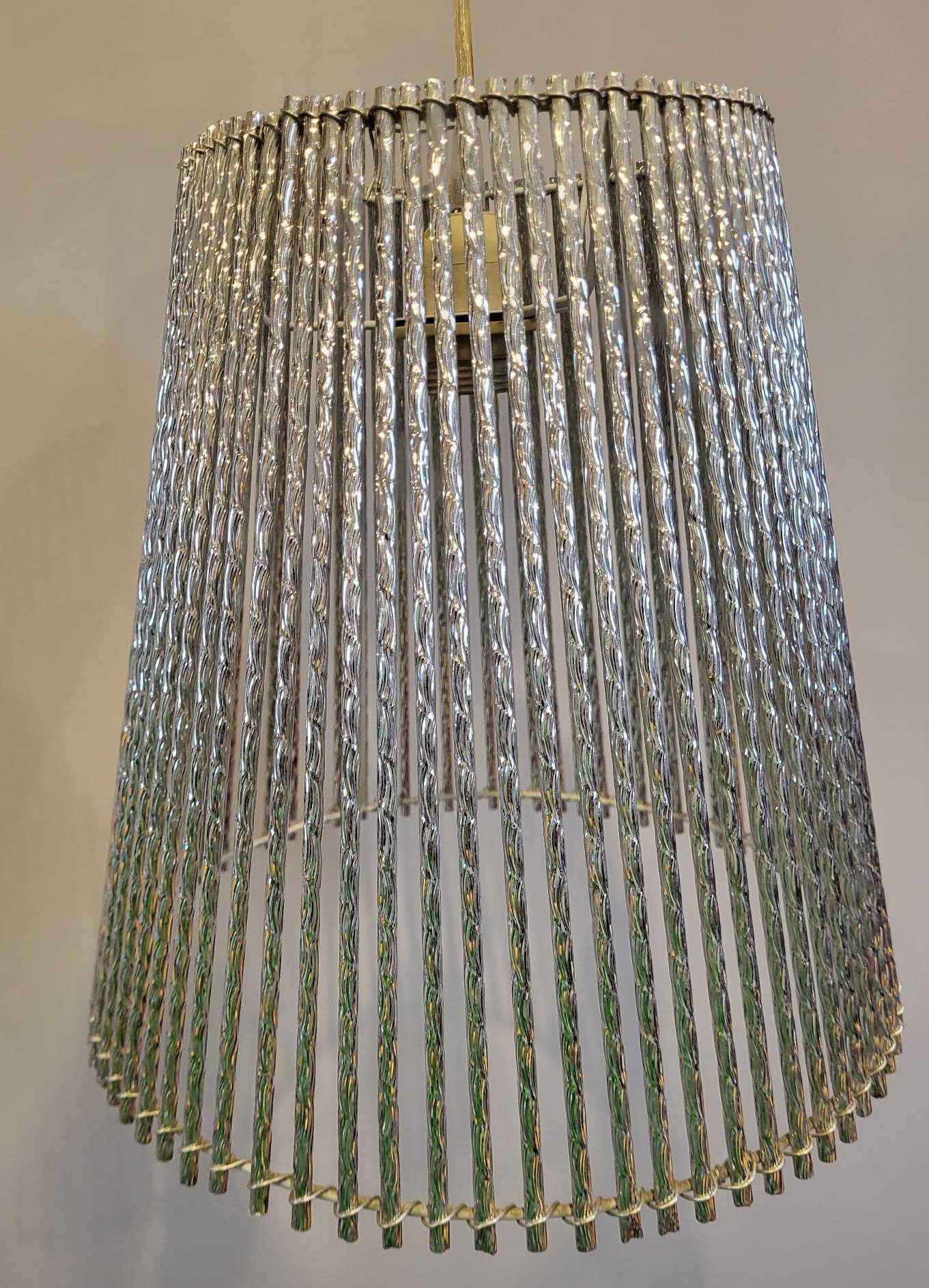 lampa aluminium glamour mieniąca się srebrna loft