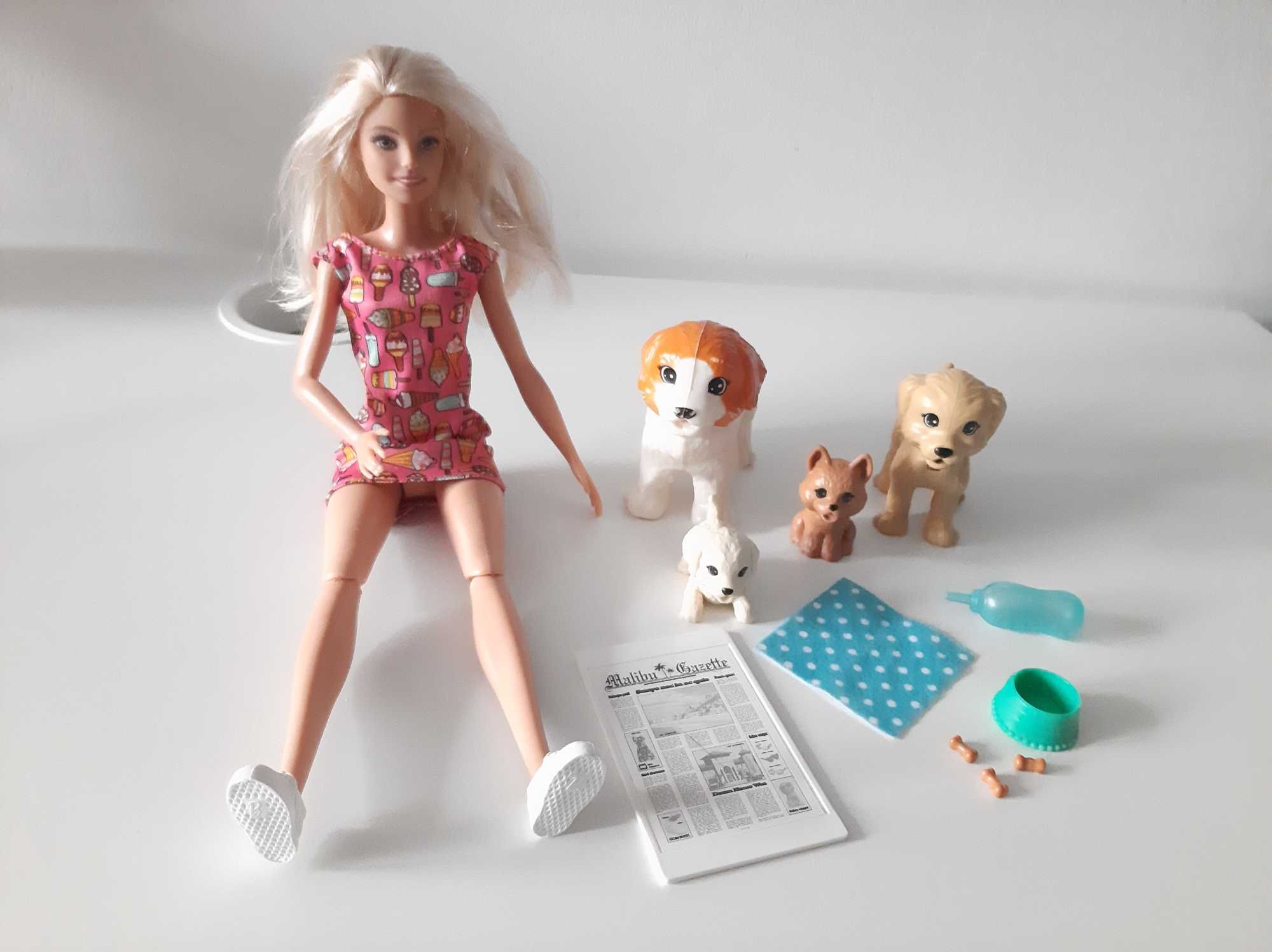 Lalka Barbie Opiekunka piesków FXH08, barbie, pieski