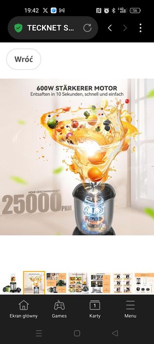 TECKNET Smoothie Maker, mikser stojący