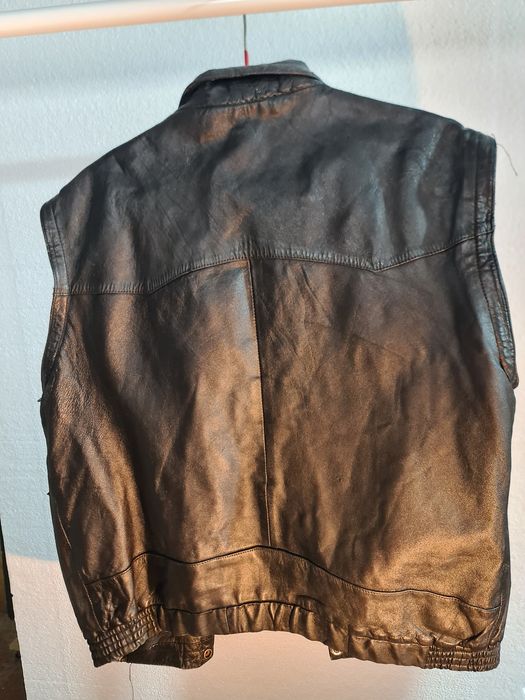 Colete cabedal vintage homem usado