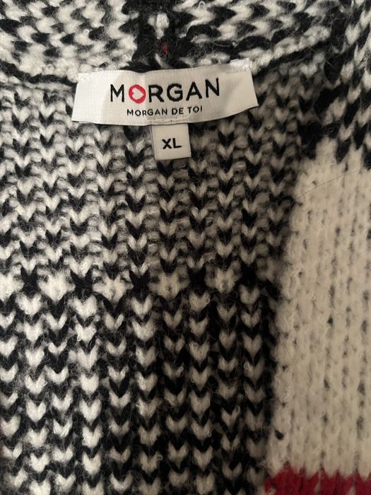 Casaco  Morgan senhora preto branco cinza e vermelho