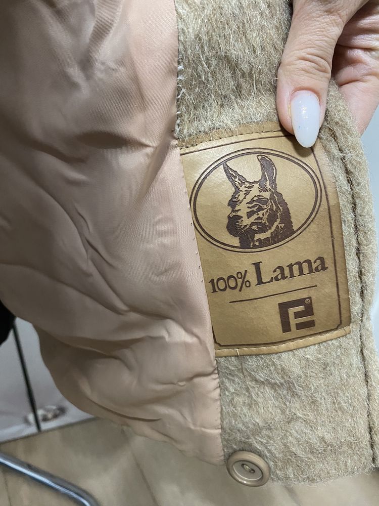 Cudny luksusowy płaszcz Wełniany 100% lama