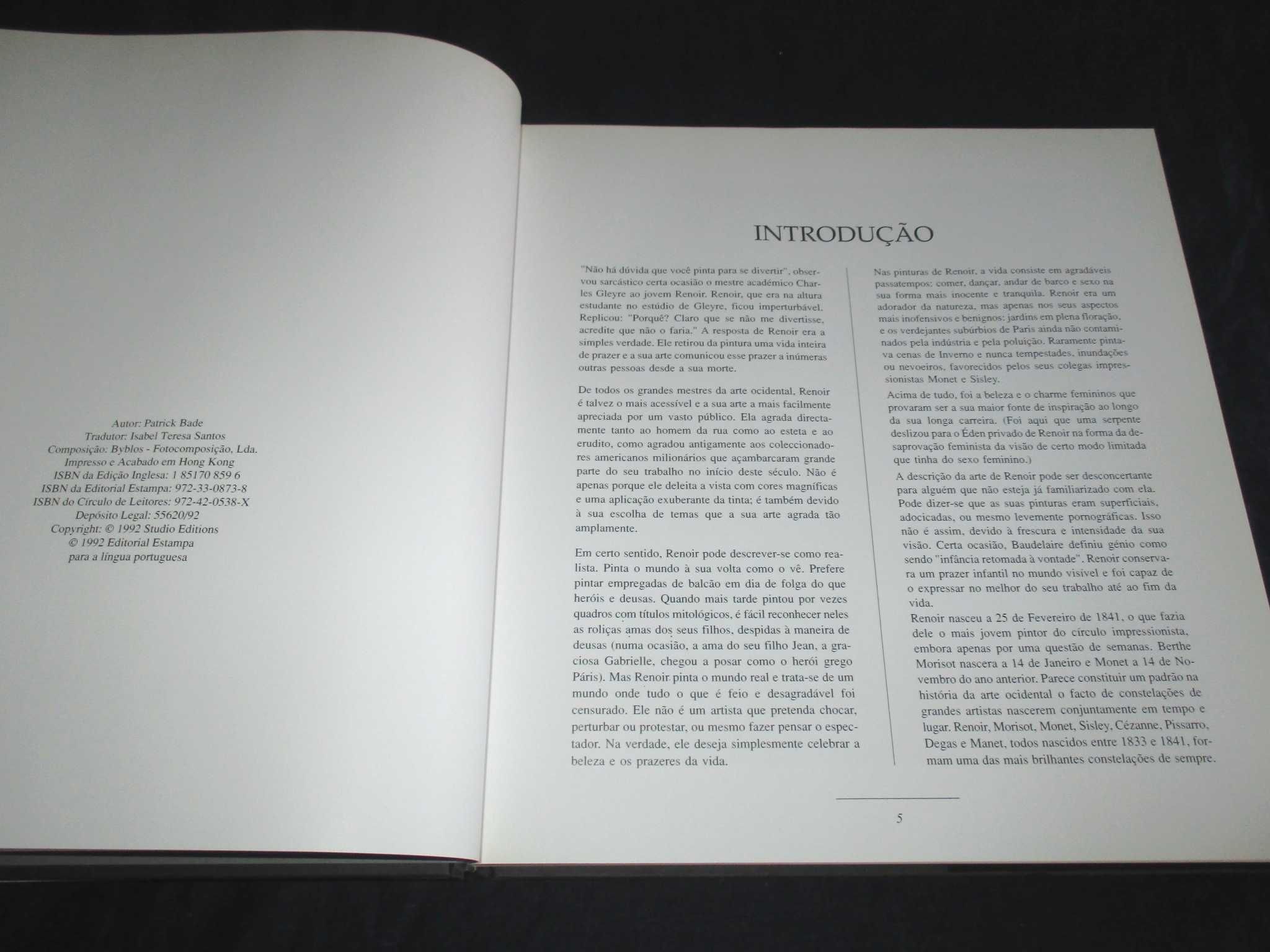 Livro Renoir Patrick Bade Editorial Estampa