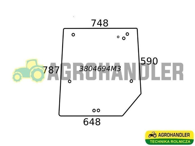 Szyba do ciągnika MF serie 4200, 4300 - tylna bezbarwna