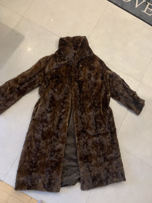 Futro z norek norki czekoladowe m/l