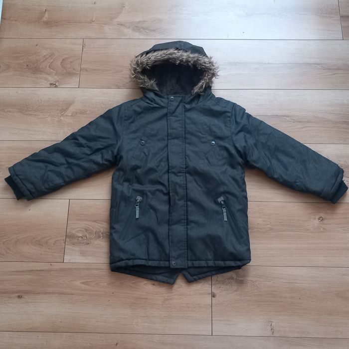 Kurtka zimowa na zimę szara dla chłopca rozmiar 122