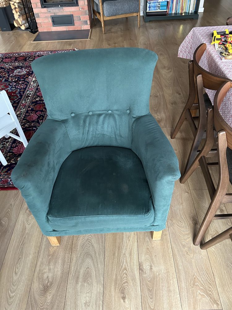 Fotel zielony retro