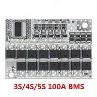 BMS 3S 4S 5S / 100A Li-ion LiFePO4 Контроллер заряда/разр. с балансир.