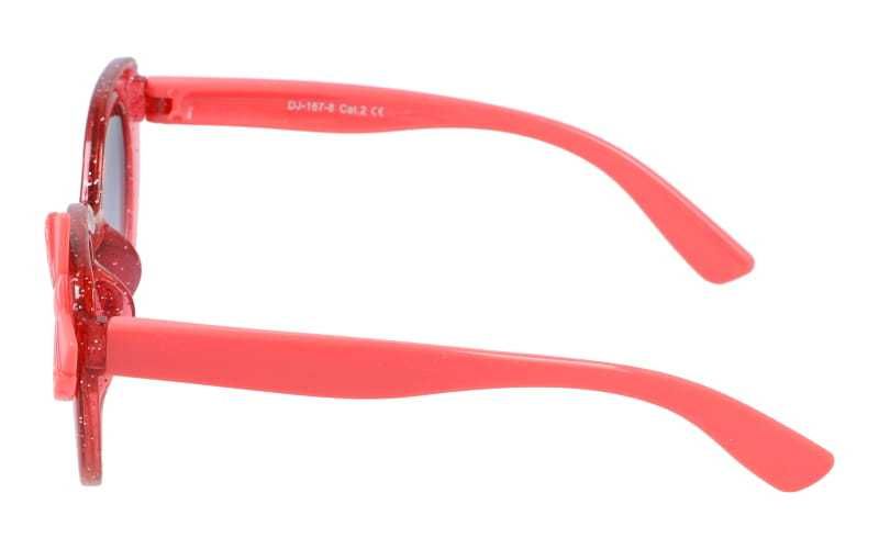 Okulary Słoneczne dla Dziewczynki Czerwone KOKARDA BROKAT Filtry UV
