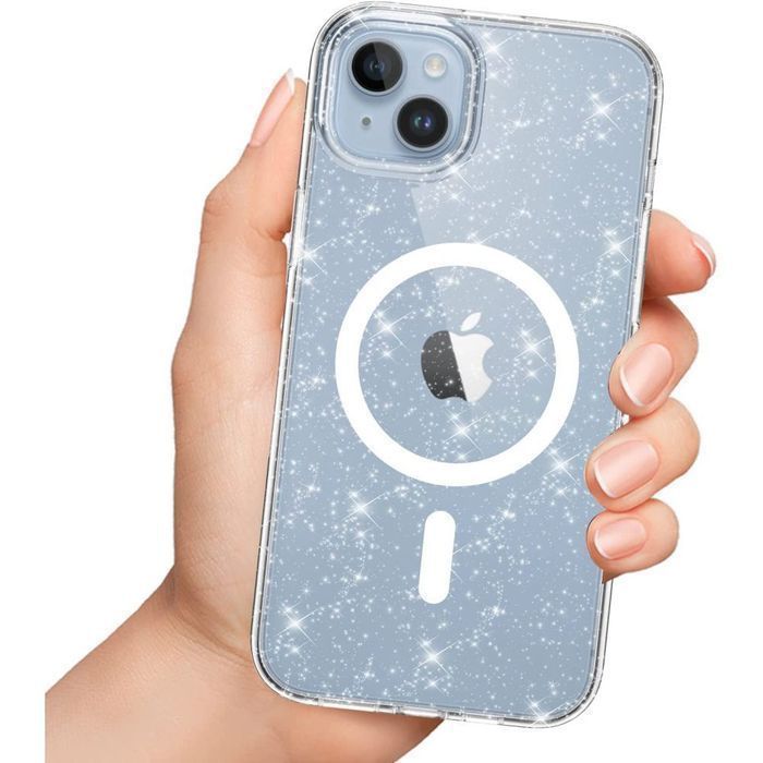Etui Tech-Protect FlexAir Hybrid Magsafe iPhone 15 Pro Clear Glitter