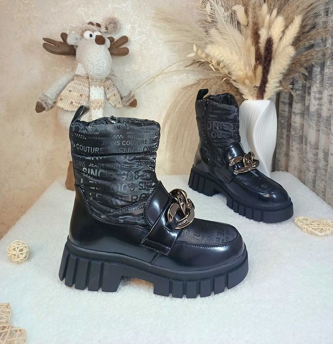 Дитячі зимові черевики для дівчинки 33 34 35 36 37 38 чоботи дутіки