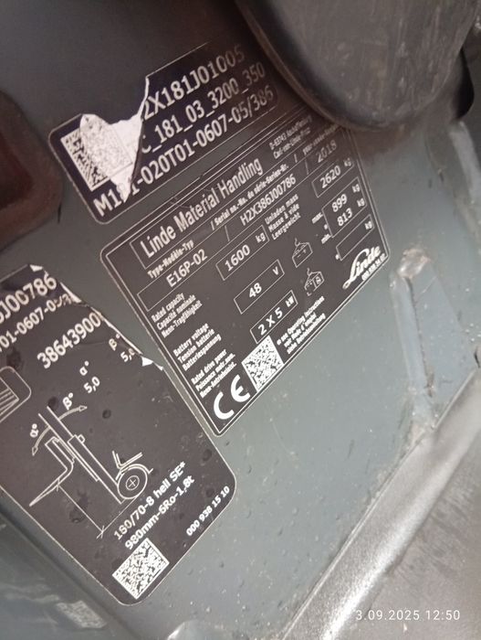 Linde gaz h16t H20 e16p e16c e20