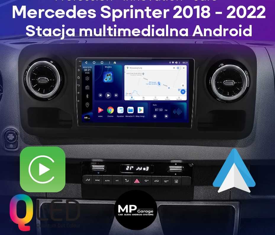 MB Sprinter W907 W910 Radio Android Nawigacja CarPlay/AA 4G Qled FV PL
