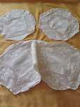 Conjunto 3 Naperons em Linho e Renda
