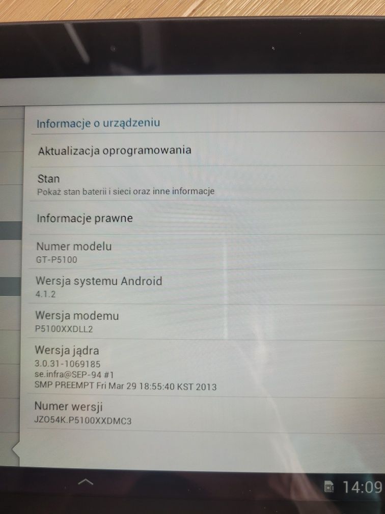 Tablet Samsung Galaxy Tab 2 10.1 (model GT‑P5100) oryginalna folia