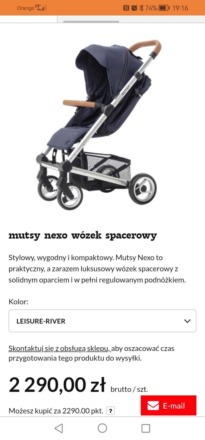 Sprzedam spacerówkę Mutsy Nexo