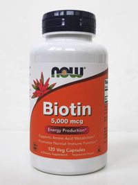Биотин Now Foods, 5000 мкг, 120 капсул