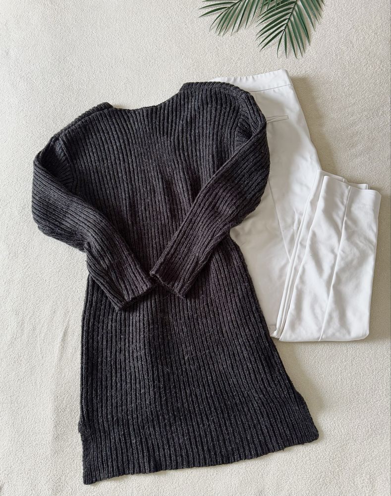 Szary sweterek z zamkami welna xs Pinterest zimowy oversize