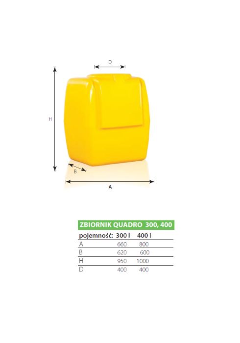 Zbiornik opryskiwacza PILMET 400 L -KWADRATOWY-