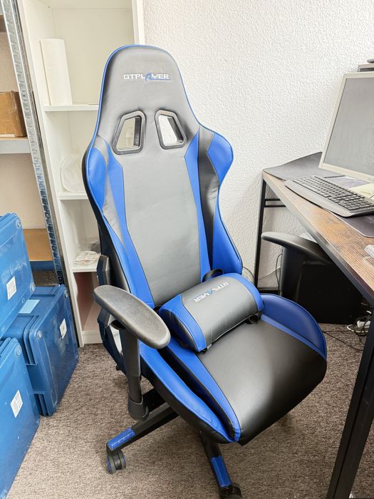Fotel gamingowy GTPLAYER - czarno-niebieski, stan dobry