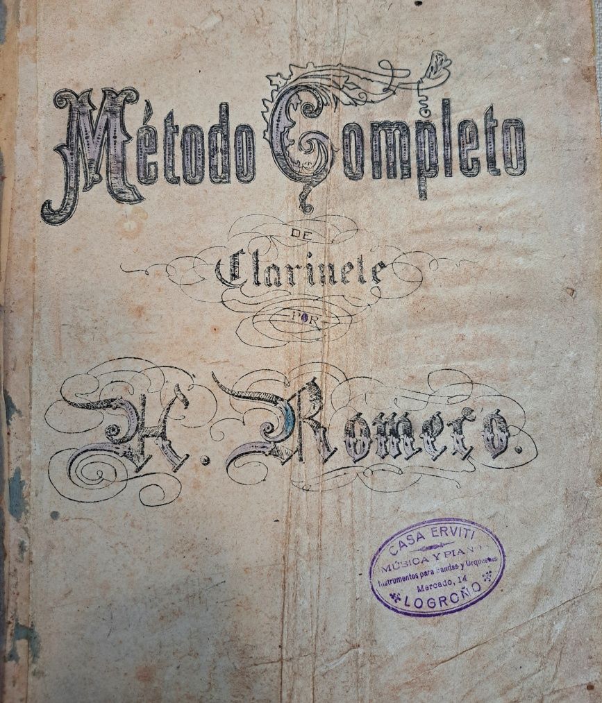 Livro antigo Método completo de clarinete