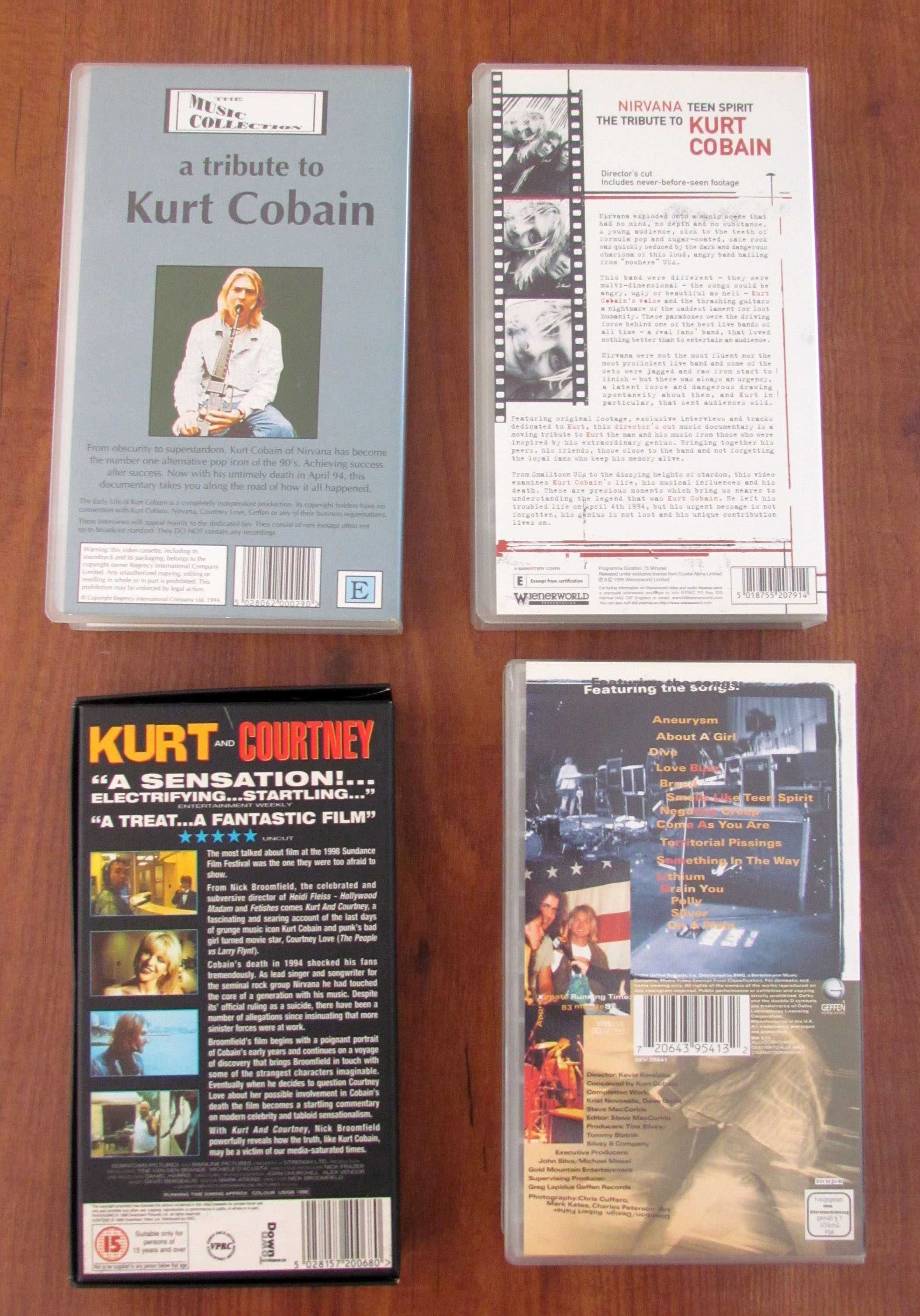NIRVANA Kurt Cobain Videos VHS alguns raros