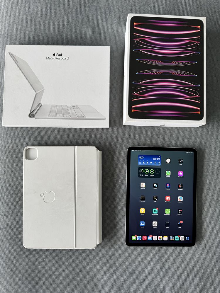 iPad Pro 11” + Magic Keyboard + Capa – Impecável