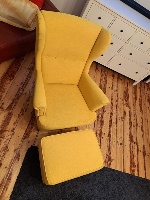 Fotel uszak z podnóżkiem IKEA