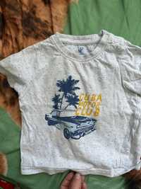 Koszulka z krotkim rękawem dla chłopca t-shirt szara palmy na lato