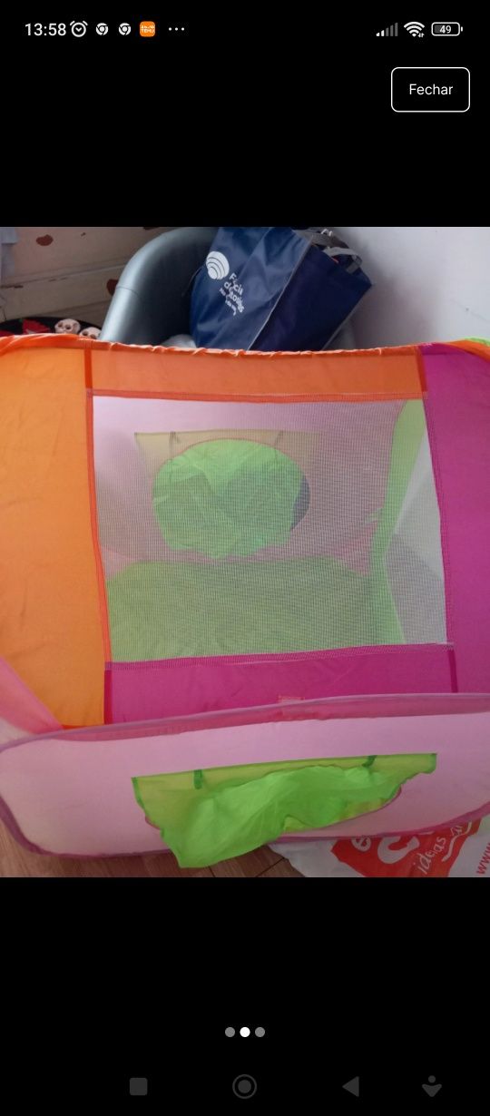 Tenda de menina super prática e com mala de transporte