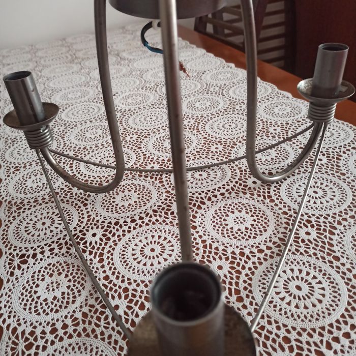 Żyrandol sufitowy srebrny