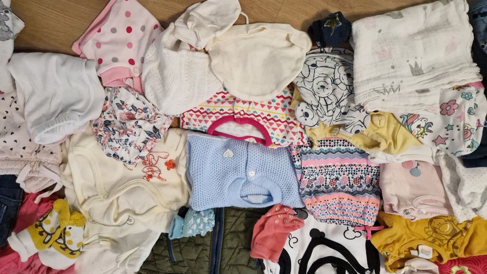 Mega paka ubranek dla dziewczynki 101 sztuk 56/62