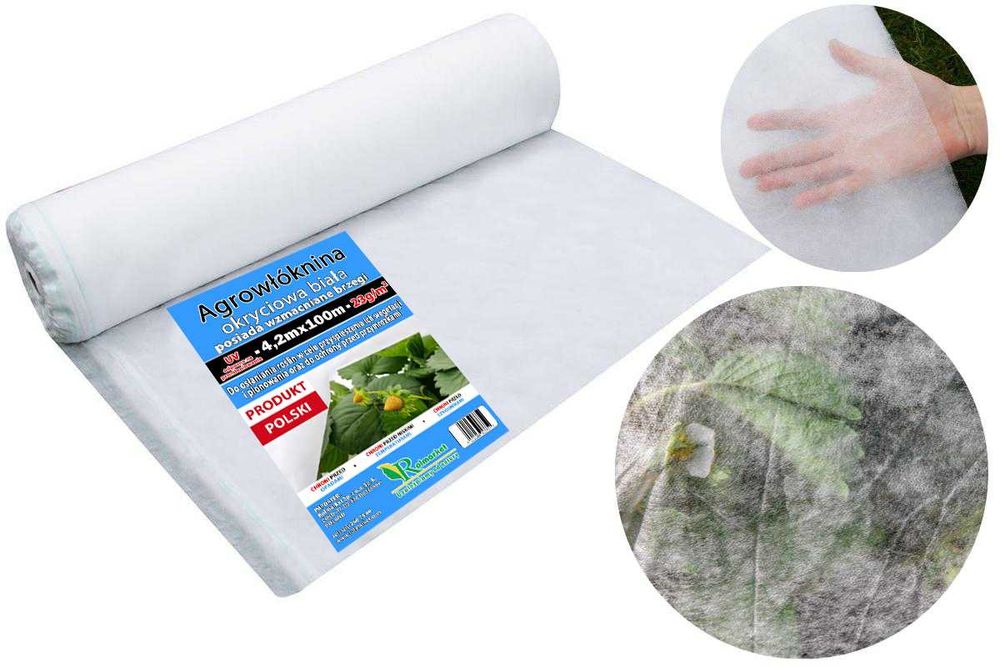 Agrowłóknina truskawki ogórki 4,2m WB 23g POL Różne Wymiary Hurtownia