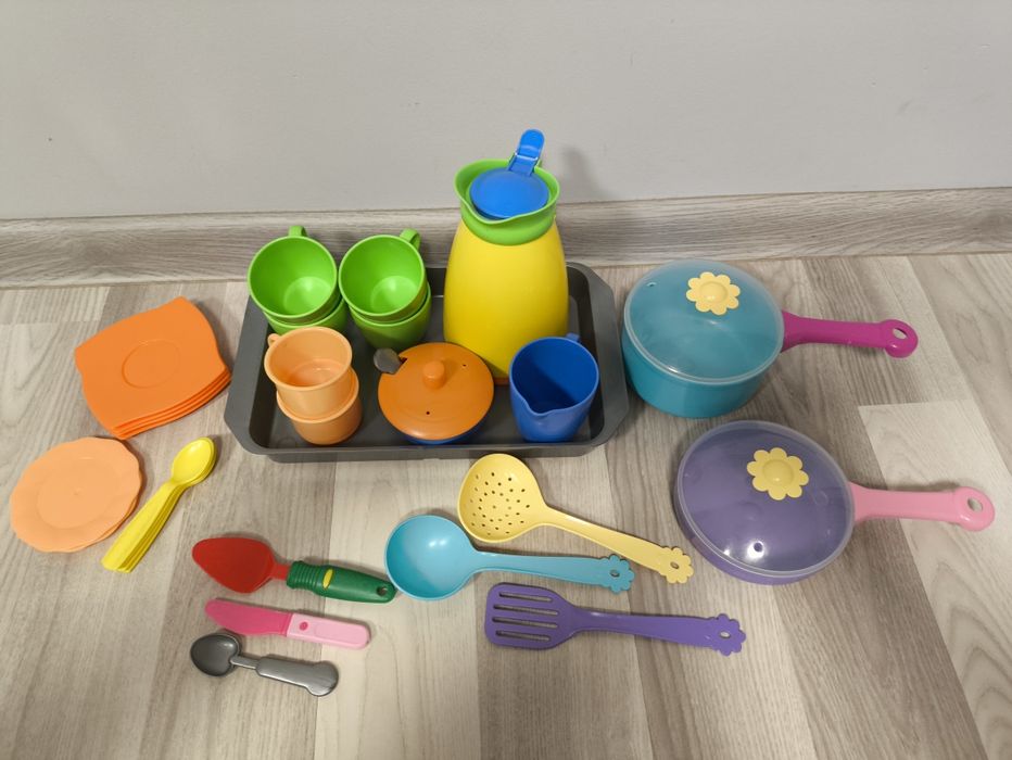 Duży zestaw do gotowania, do robienia kawy, warzywa, owoce, ciastka, l